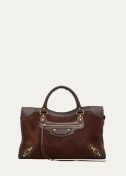 BalenciagaLe City Suede & Leather Top-Handle Bag