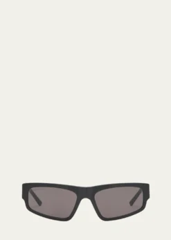 BalenciagaLogo Acetate Rectangle Sunglasses