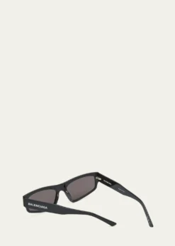 BalenciagaLogo Acetate Rectangle Sunglasses