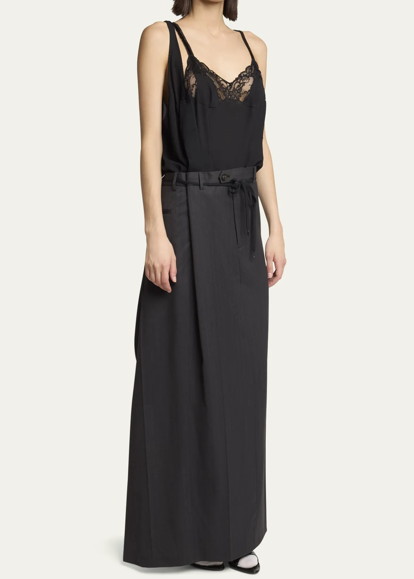 BalenciagaLong Hybrid Belted Slip Dress