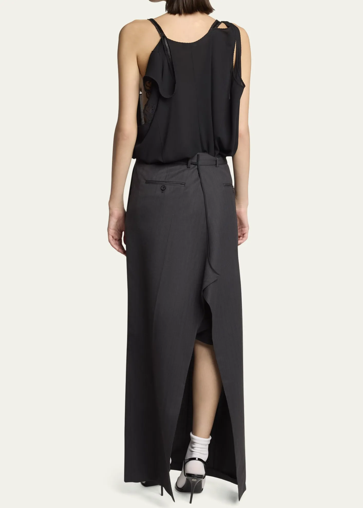 BalenciagaLong Hybrid Belted Slip Dress