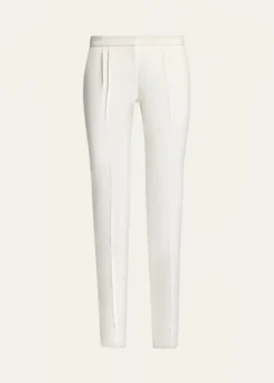 BalenciagaLow-Rise Pleated Slim-Leg Tailored Pants