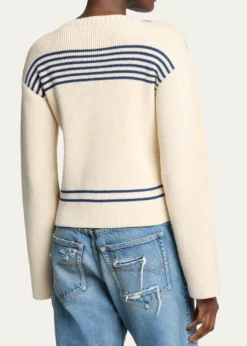 BalenciagaMariniere Striped Cotton Knit Boat-Neck Sweater