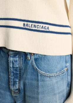 BalenciagaMariniere Striped Cotton Knit Boat-Neck Sweater