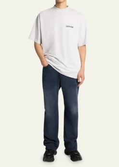 BalenciagaMen's Jersey Masking Tape Logo T-Shirt