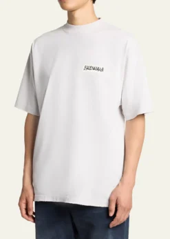 BalenciagaMen's Jersey Masking Tape Logo T-Shirt