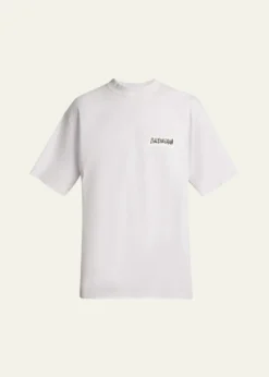 BalenciagaMen's Jersey Masking Tape Logo T-Shirt