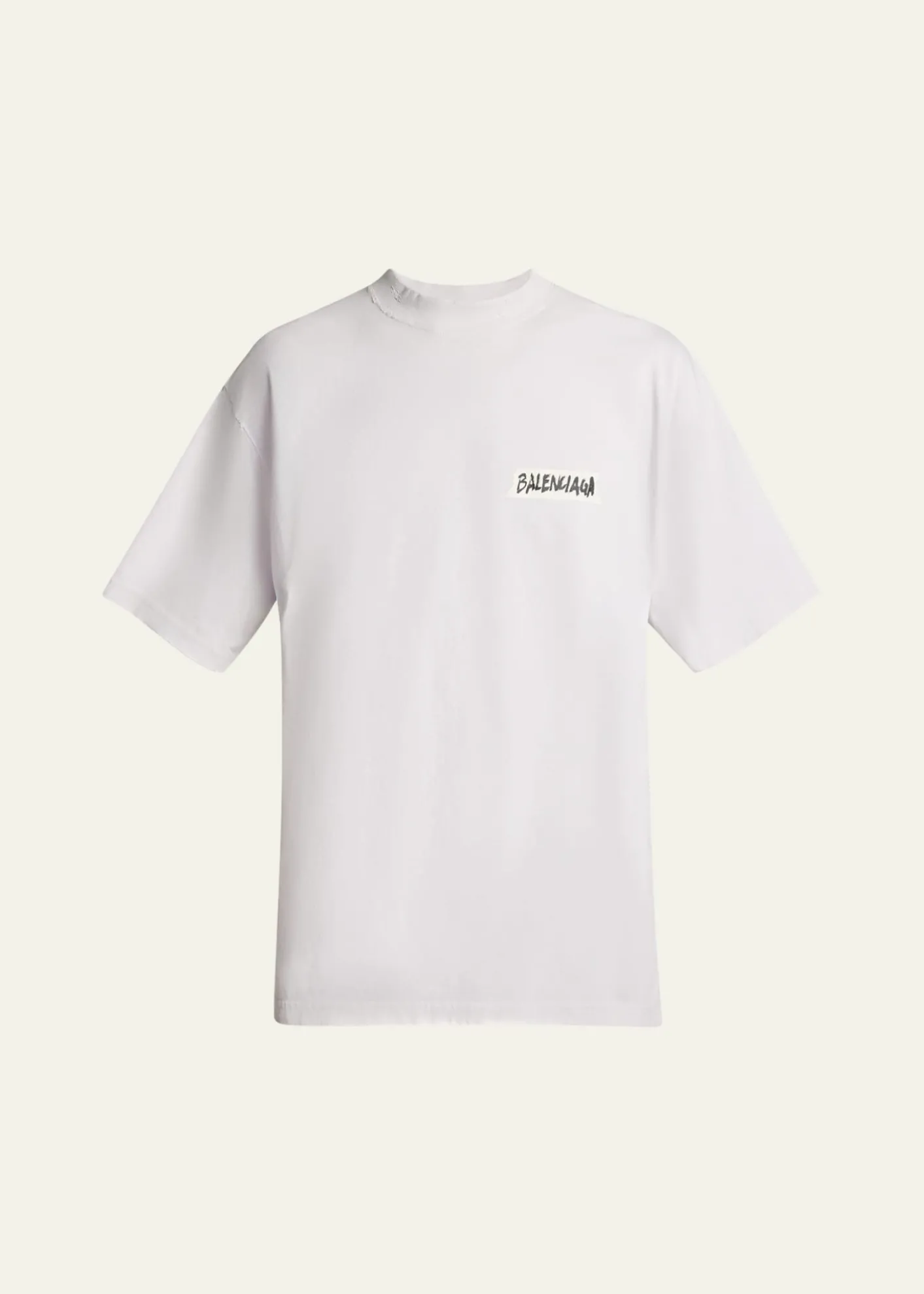 BalenciagaMen's Jersey Masking Tape Logo T-Shirt