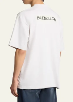 BalenciagaMen's Jersey Masking Tape Logo T-Shirt