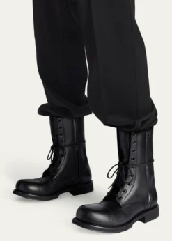 BalenciagaMen's Truck Leather Cap-Toe Lace-Up Boots