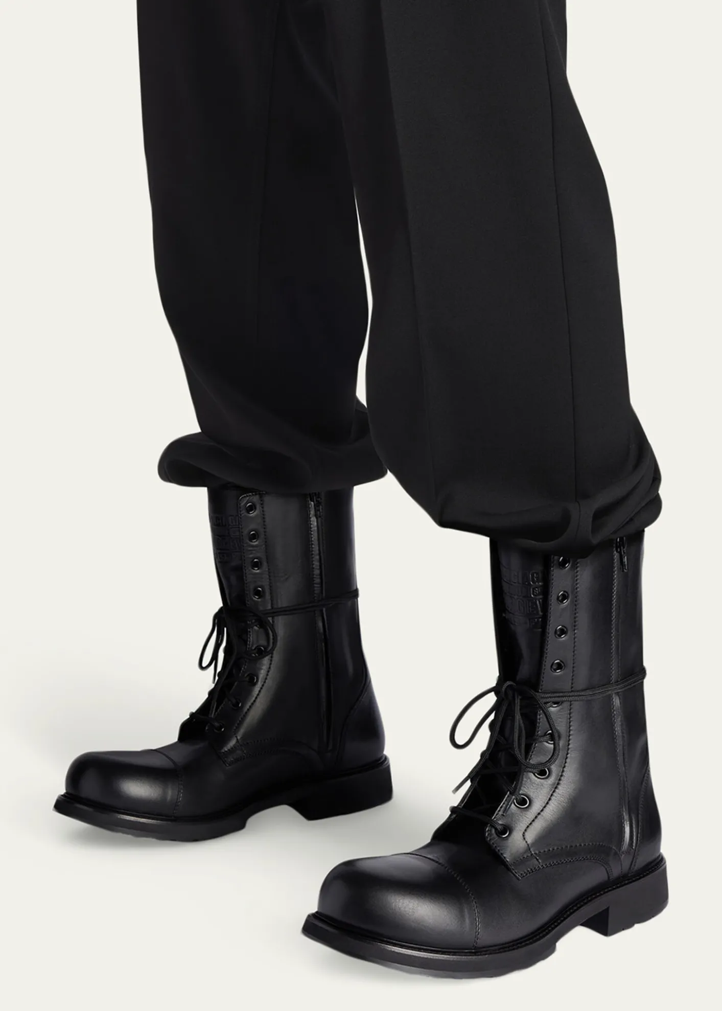 BalenciagaMen's Truck Leather Cap-Toe Lace-Up Boots