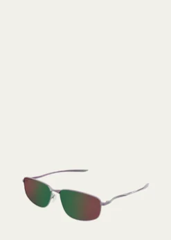 BalenciagaMen's BB0494SA-005 Metal and Nylon Rectangle Sunglasses