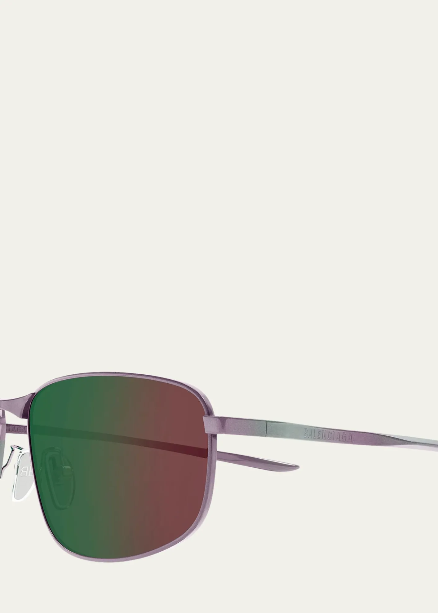 BalenciagaMen's BB0494SA-005 Metal and Nylon Rectangle Sunglasses