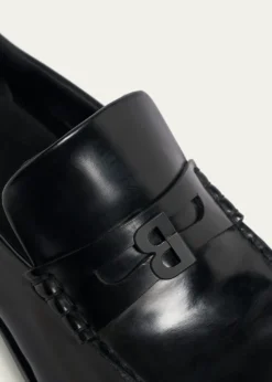 BalenciagaMen's Comfy B-Logo Calfskin Penny Loafers