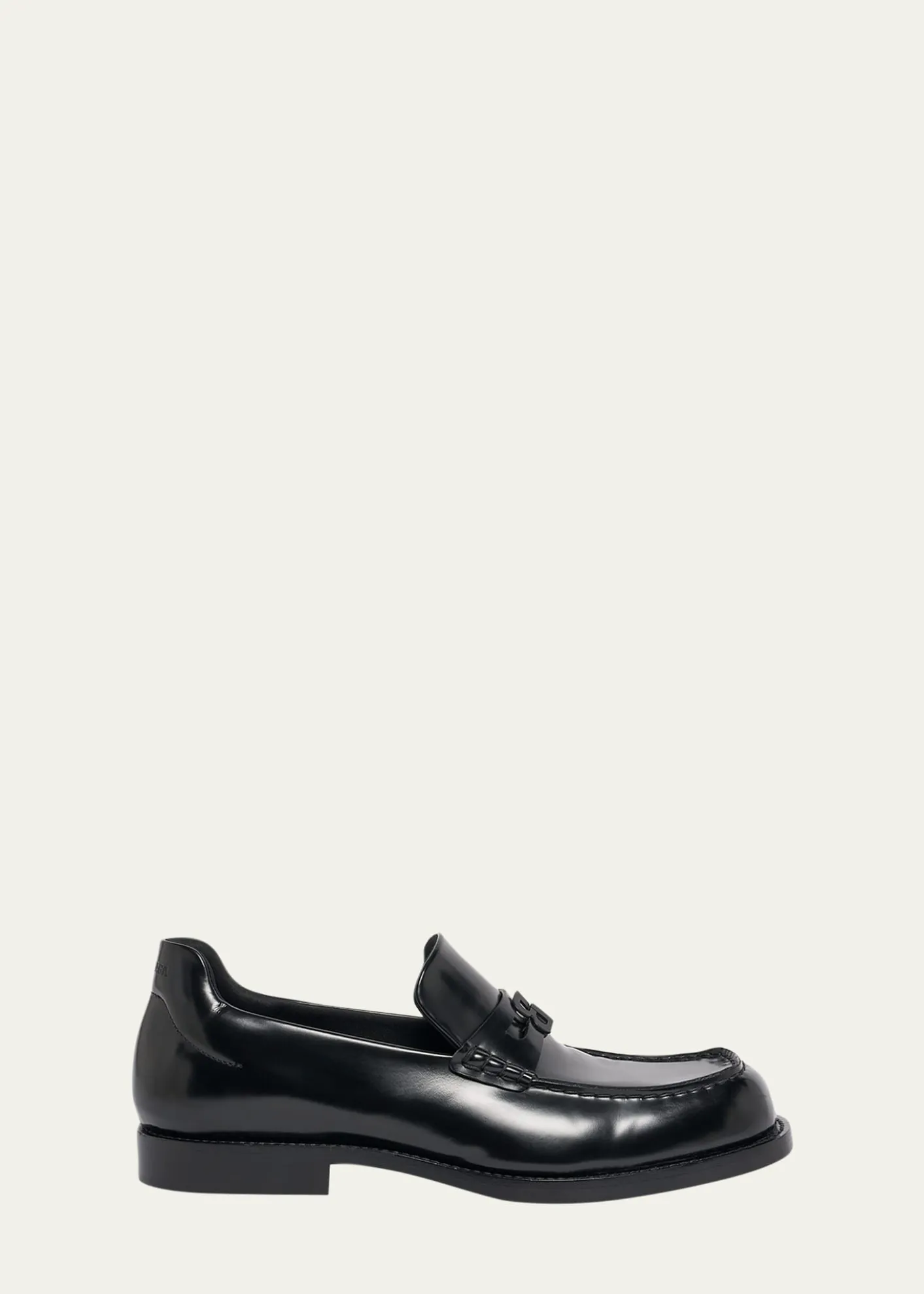 BalenciagaMen's Comfy B-Logo Calfskin Penny Loafers