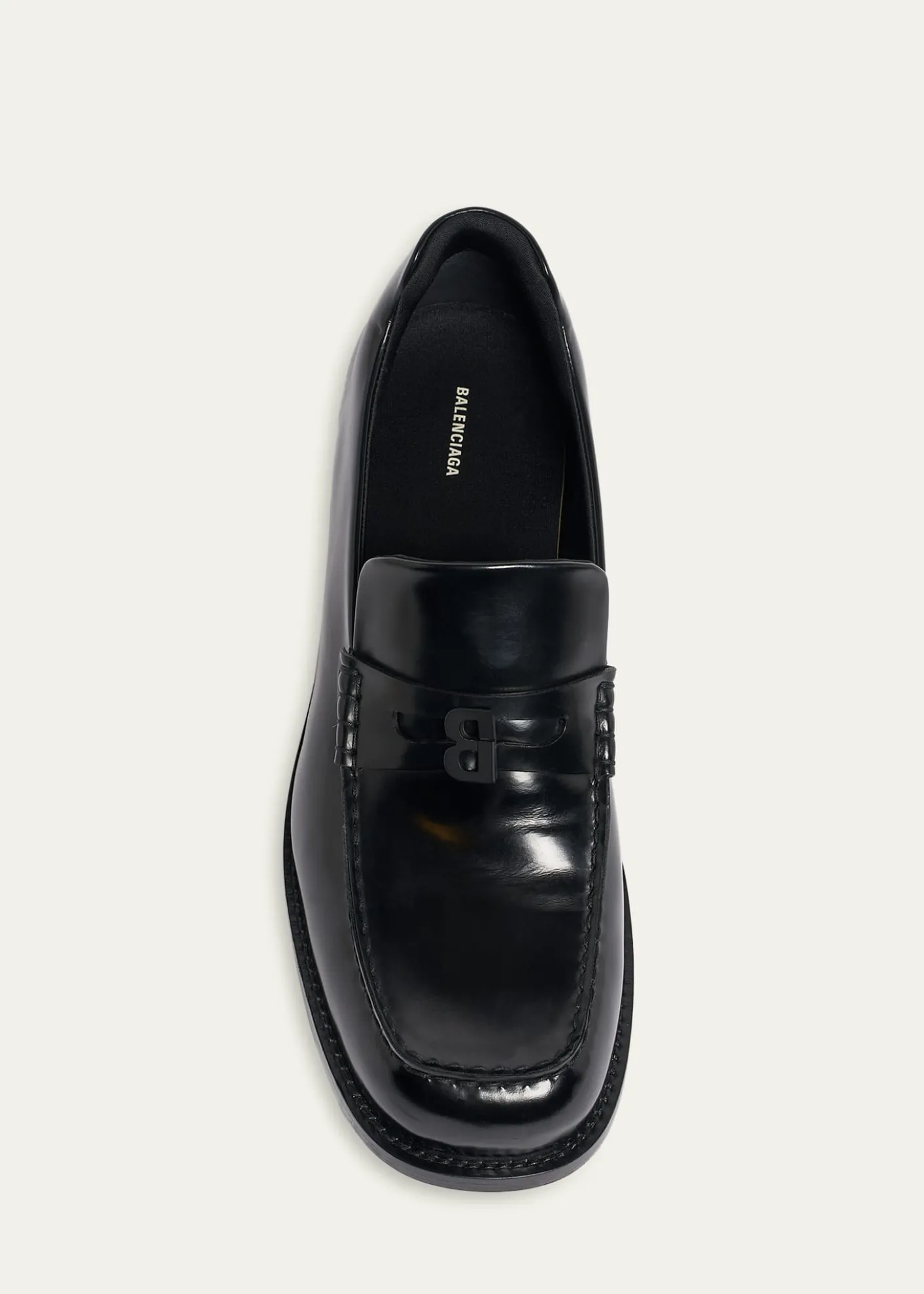 BalenciagaMen's Comfy B-Logo Calfskin Penny Loafers