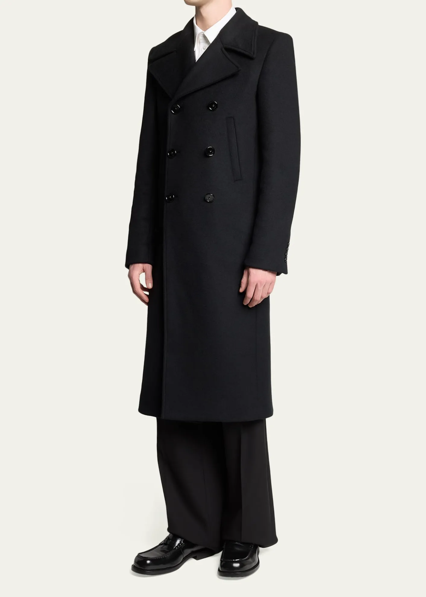 BalenciagaMen's Comfy B-Logo Calfskin Penny Loafers
