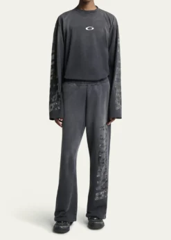 BalenciagaMen's Faded Terry Logo Tape Relaxed-Fit Sweatpants