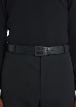 BalenciagaMen's Hourglass B-Logo Tonal Leather Belt
