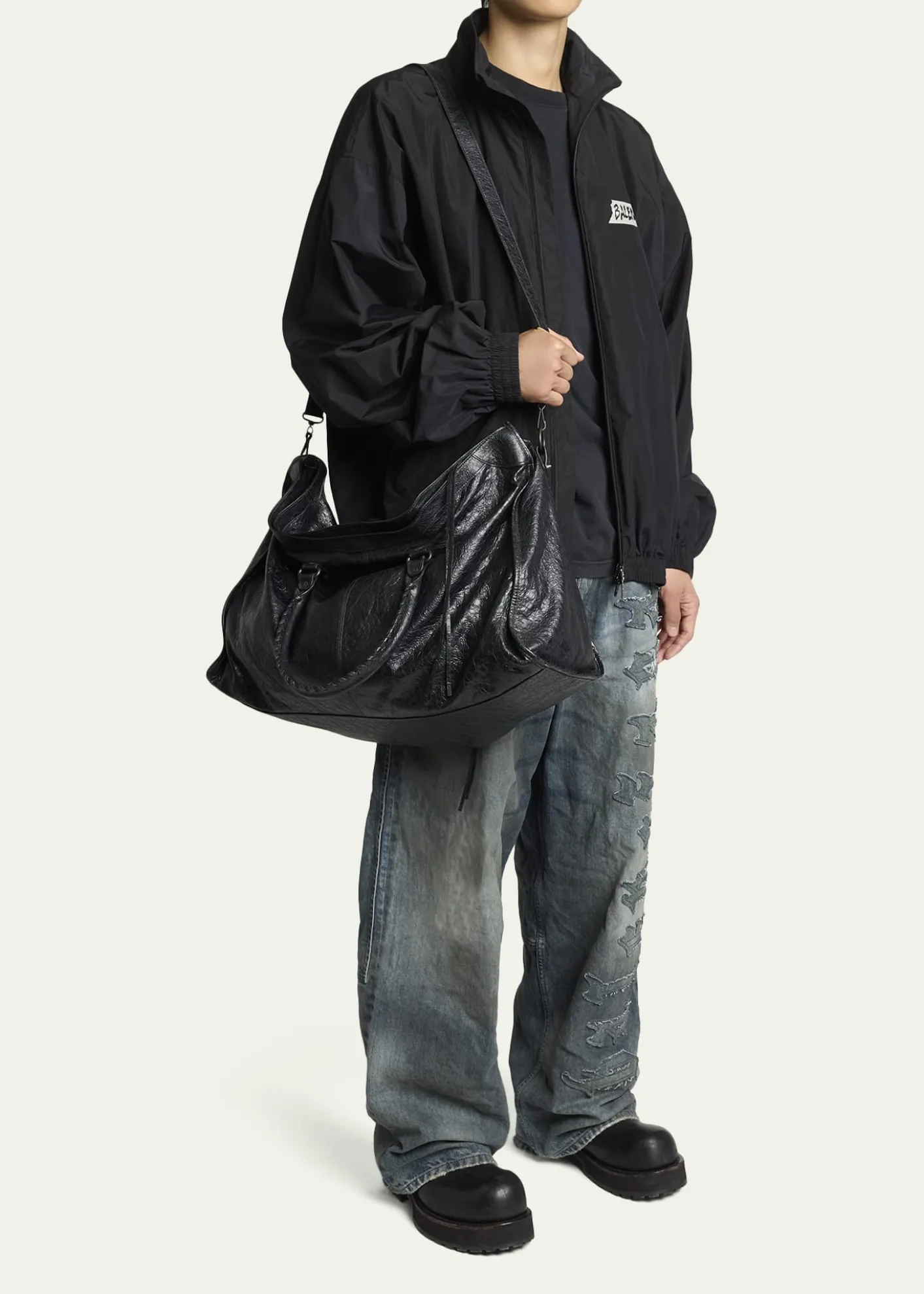 BalenciagaMen's Le City Leather Travel Duffel Bag