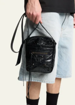 BalenciagaMen's Le City Leather Crossbody Bag