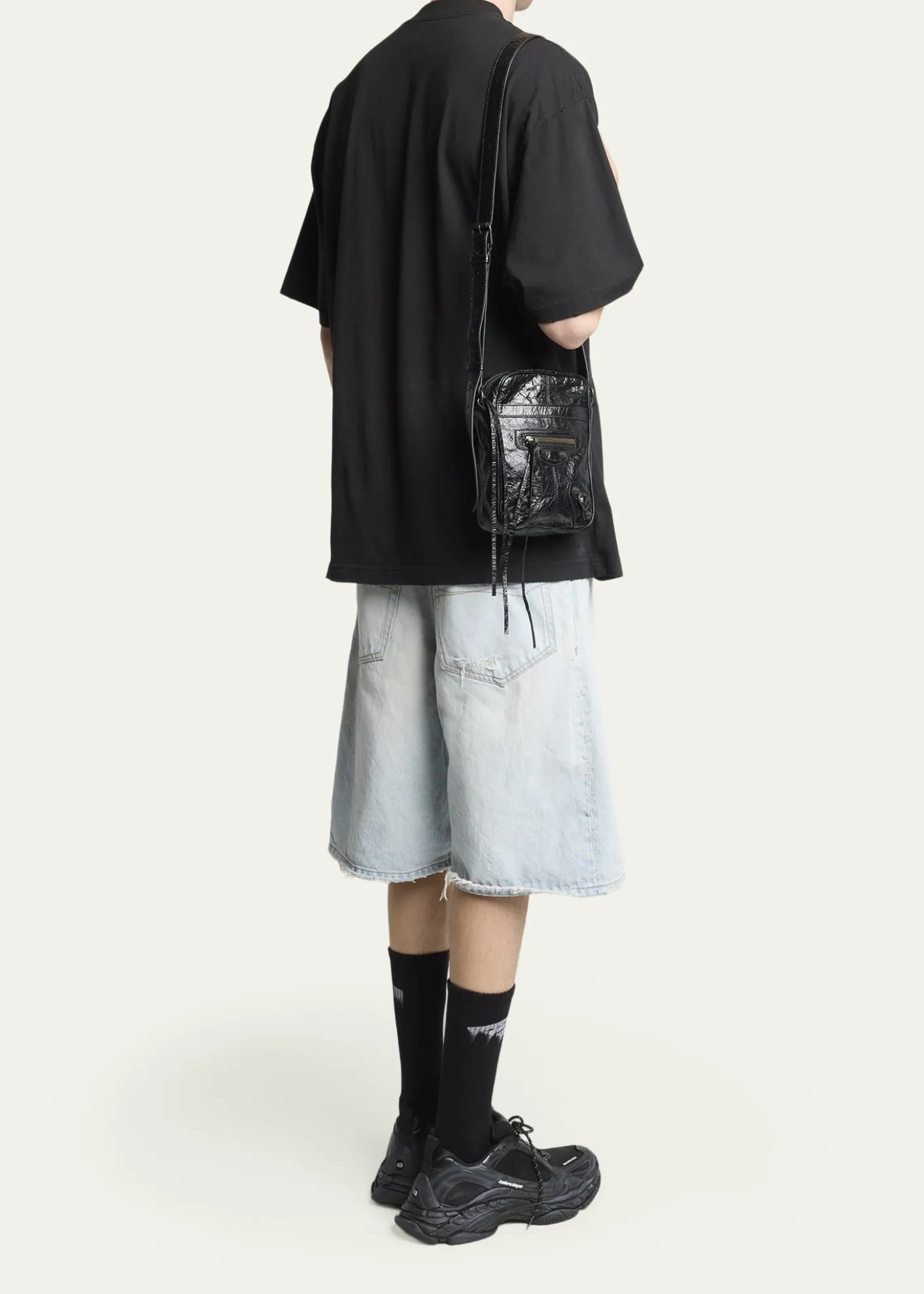 BalenciagaMen's Le City Leather Crossbody Bag