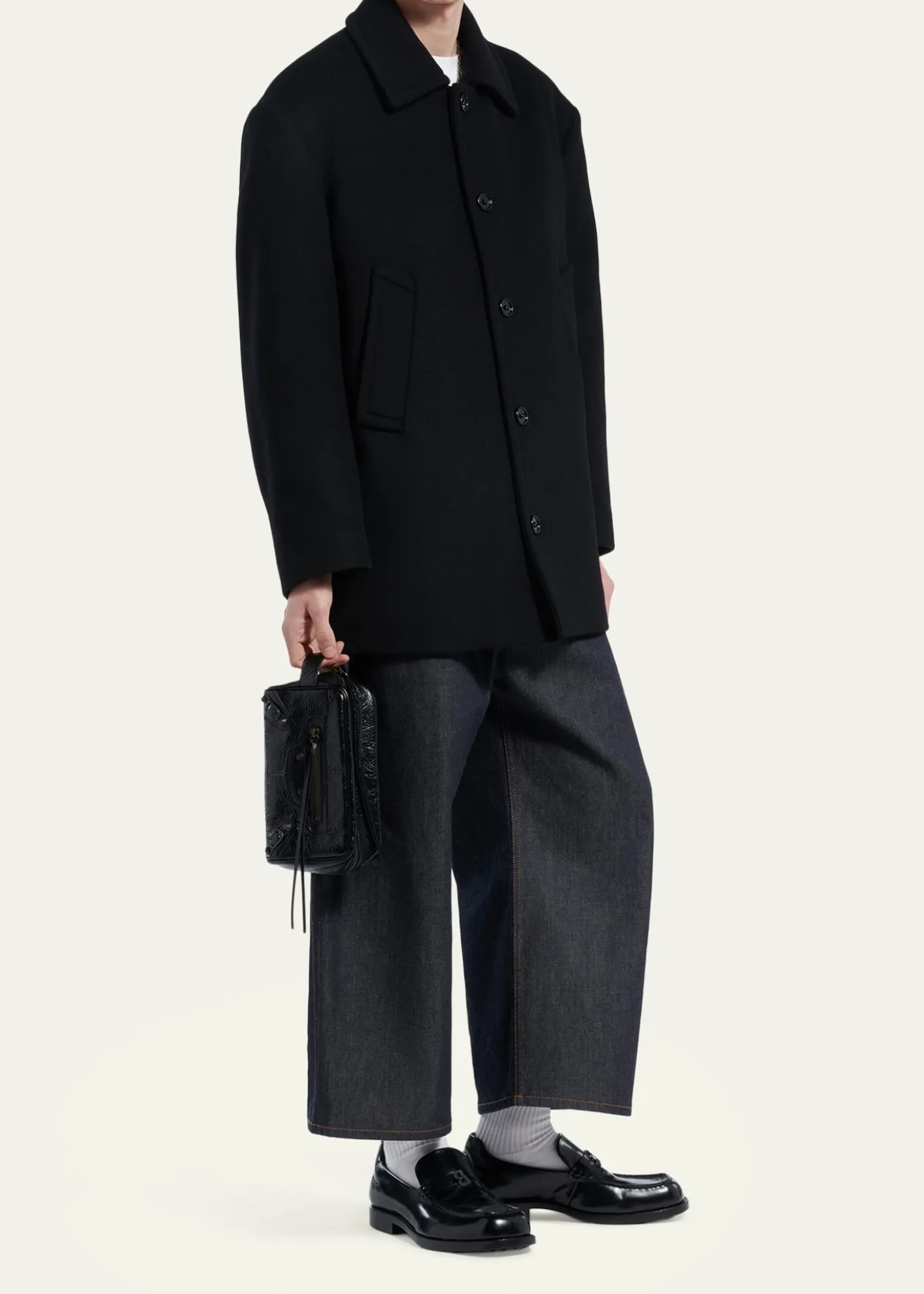 BalenciagaMen's Le City Leather Toiletry Bag