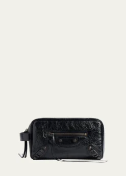 BalenciagaMen's Le City Leather Toiletry Bag
