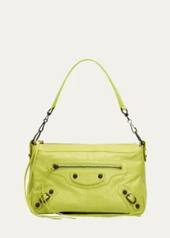BalenciagaMen's Le City Moto Leather Shoulder Bag