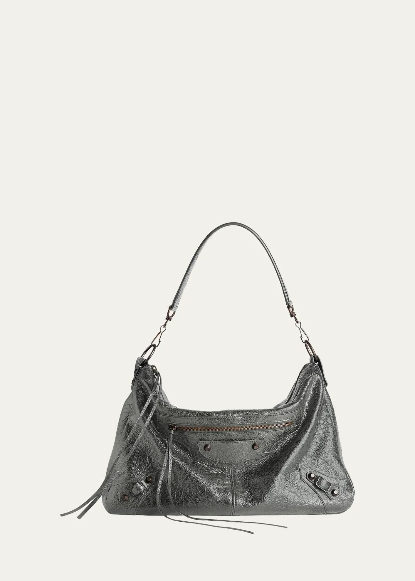 BalenciagaMen's Le City Moto Medium Leather Crossbody/Shoulder Bag
