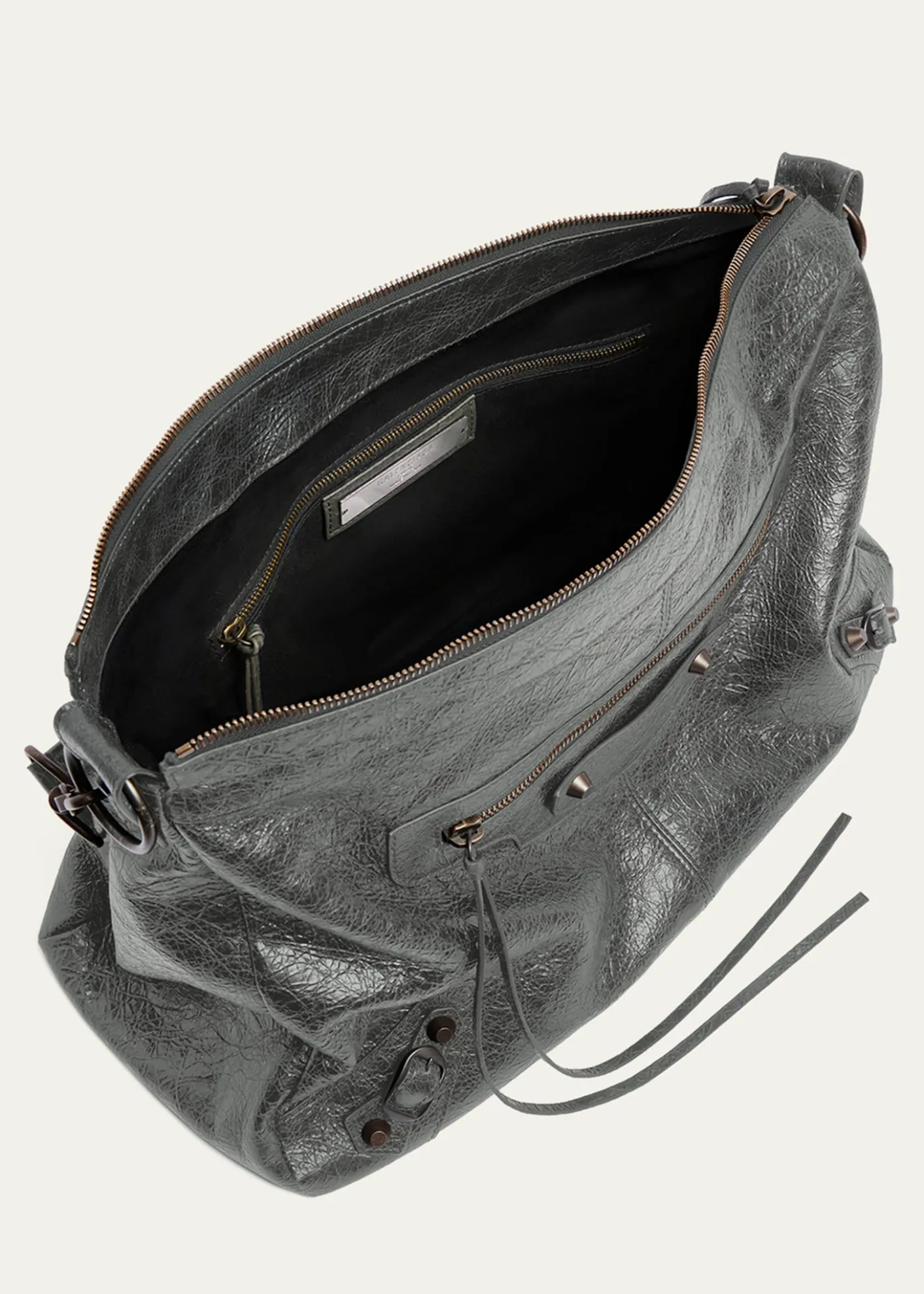 BalenciagaMen's Le City Moto Medium Leather Crossbody/Shoulder Bag