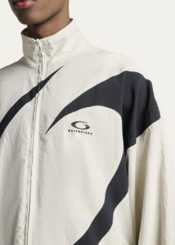 BalenciagaMen's Nylon Circle Logo Track Jacket
