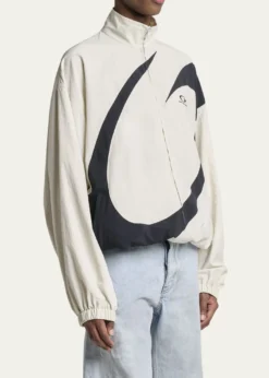 BalenciagaMen's Nylon Circle Logo Track Jacket