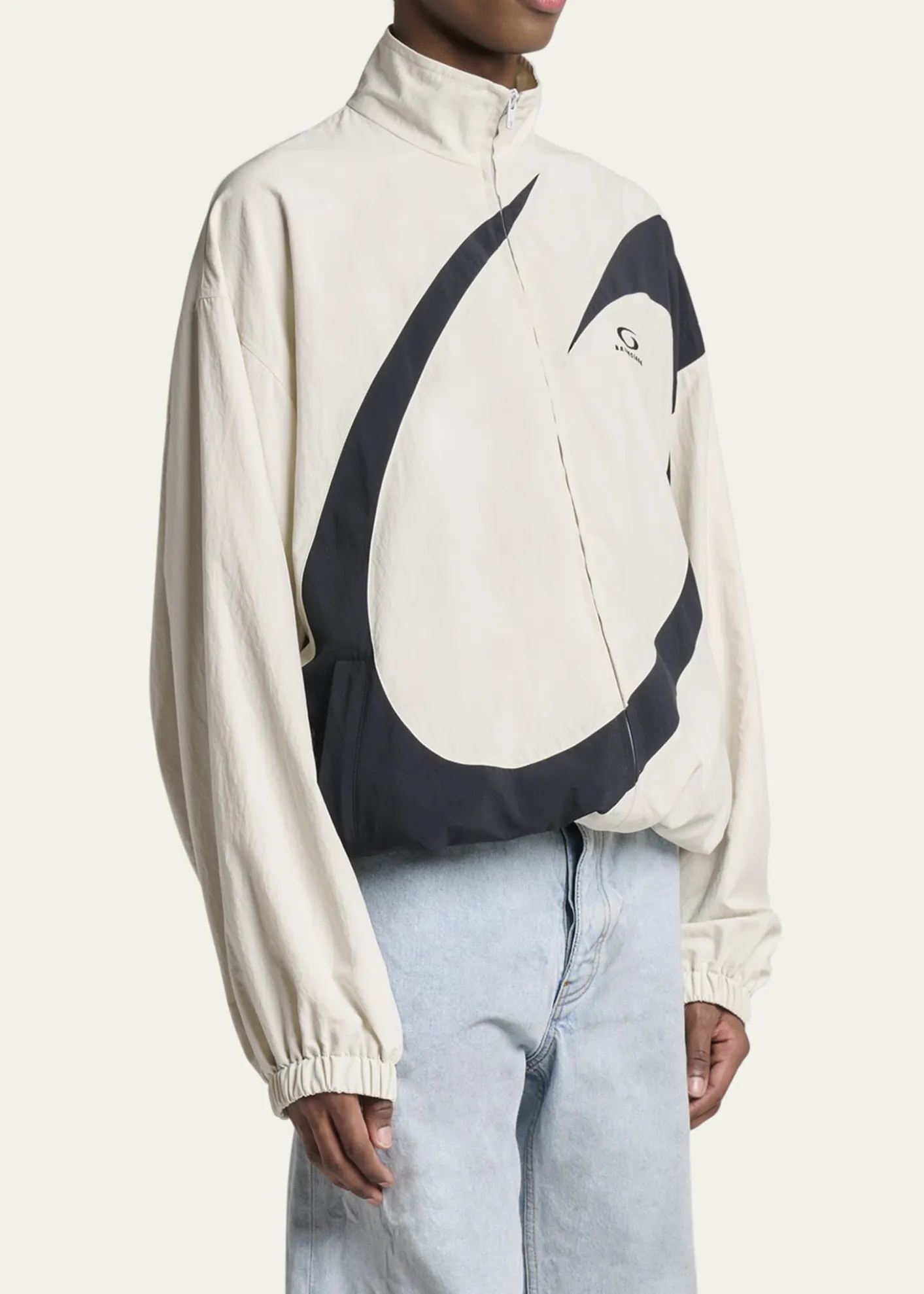 BalenciagaMen's Nylon Circle Logo Track Jacket