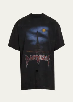 BalenciagaMen's Paris Moon Jersey T-Shirt