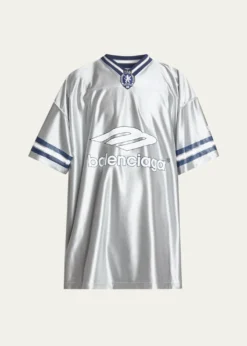 BalenciagaMen's Shiny 3B Football V-Neck T-Shirt