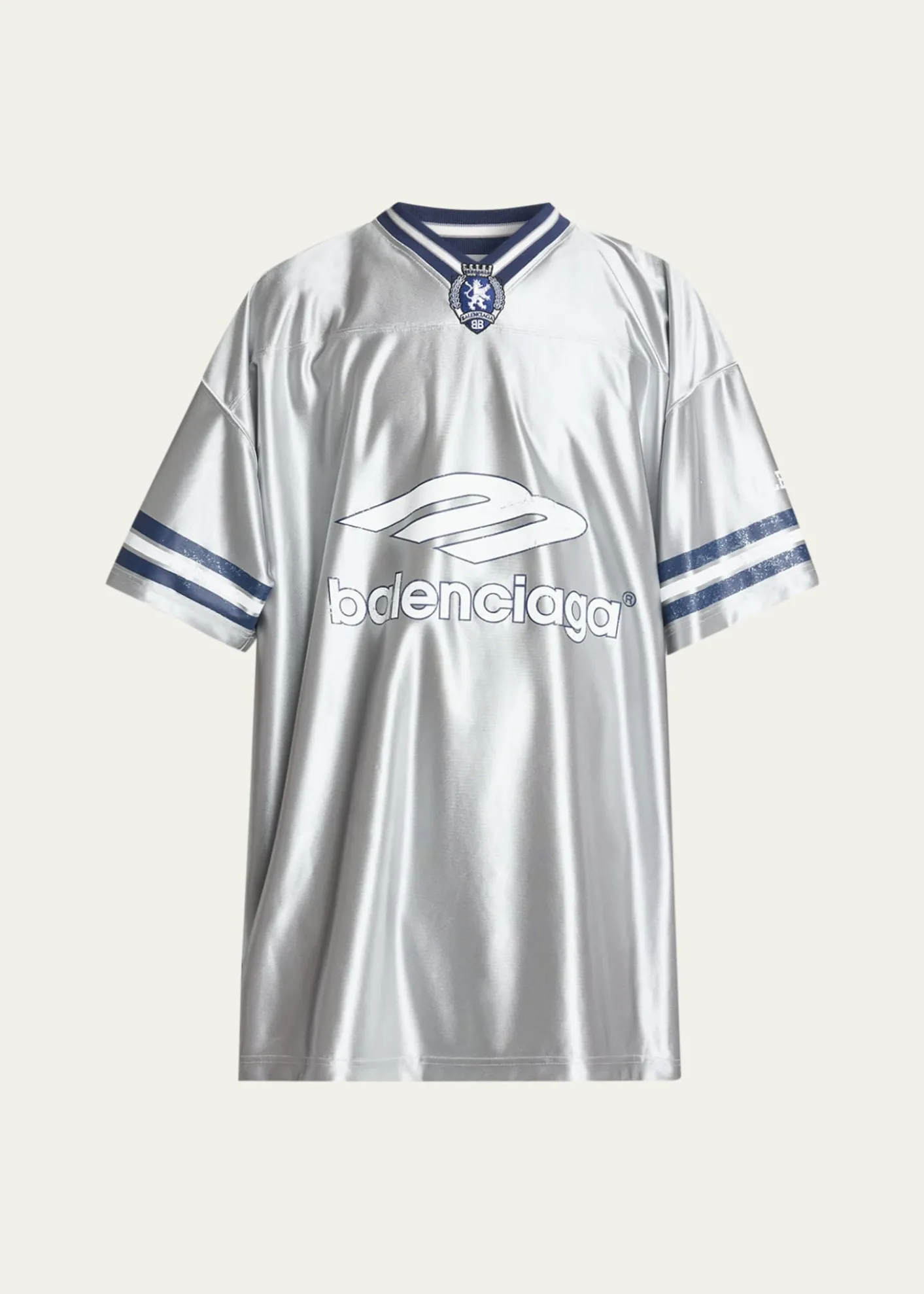 BalenciagaMen's Shiny 3B Football V-Neck T-Shirt