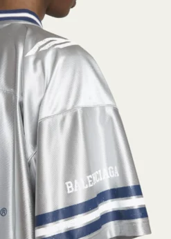 BalenciagaMen's Shiny 3B Football V-Neck T-Shirt