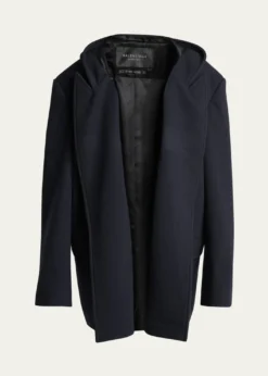 BalenciagaMen's Wool Oversized Hooded Short Coat