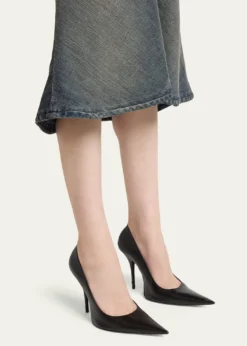Balenciaga90mm Avenue Leather Pointed-Toe Pumps