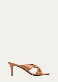 Balenciaga70mm City Arena Leather Mule Sandals