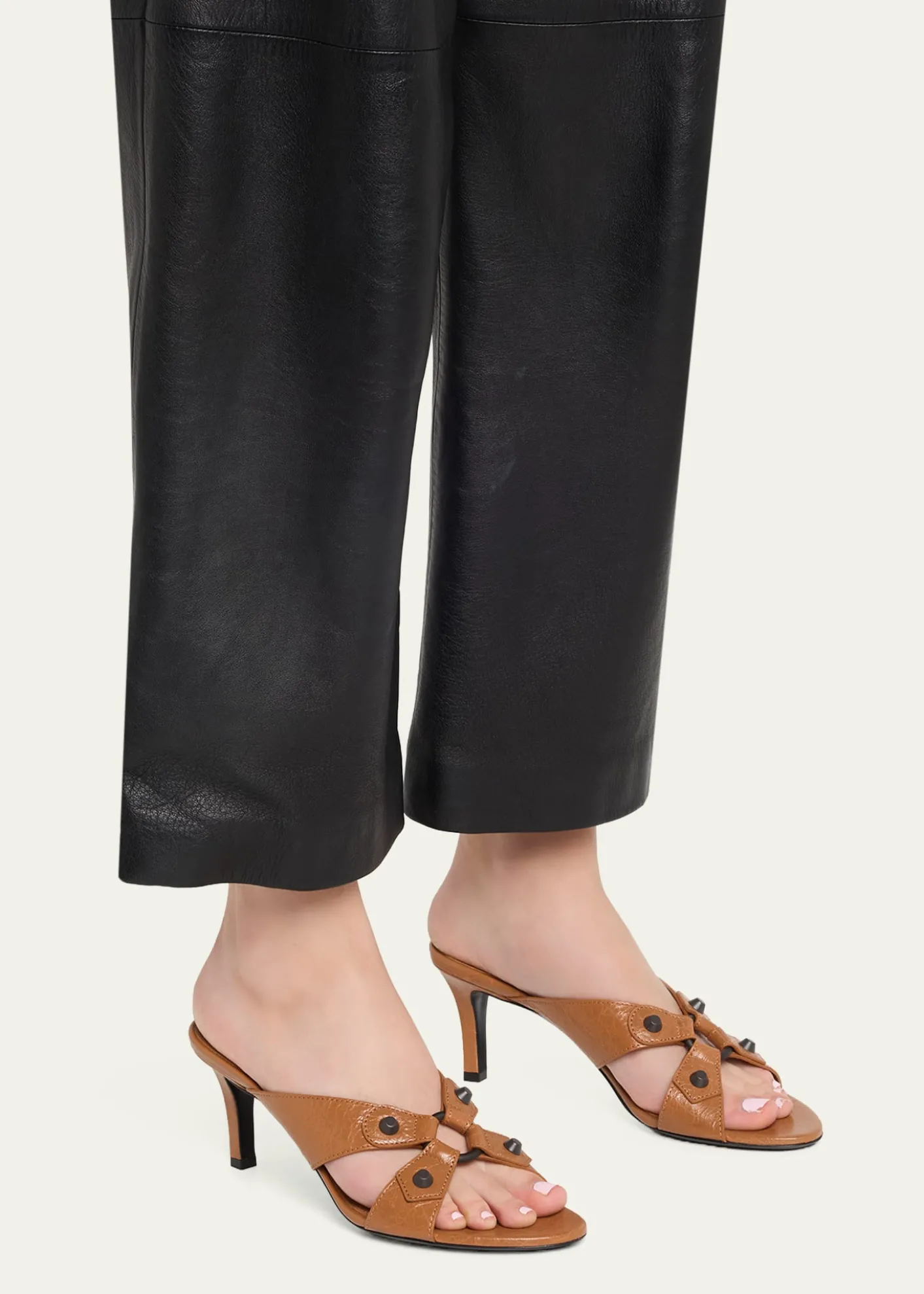 Balenciaga70mm City Arena Leather Mule Sandals
