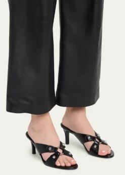 Balenciaga70mm City Arena Leather Mule Sandals