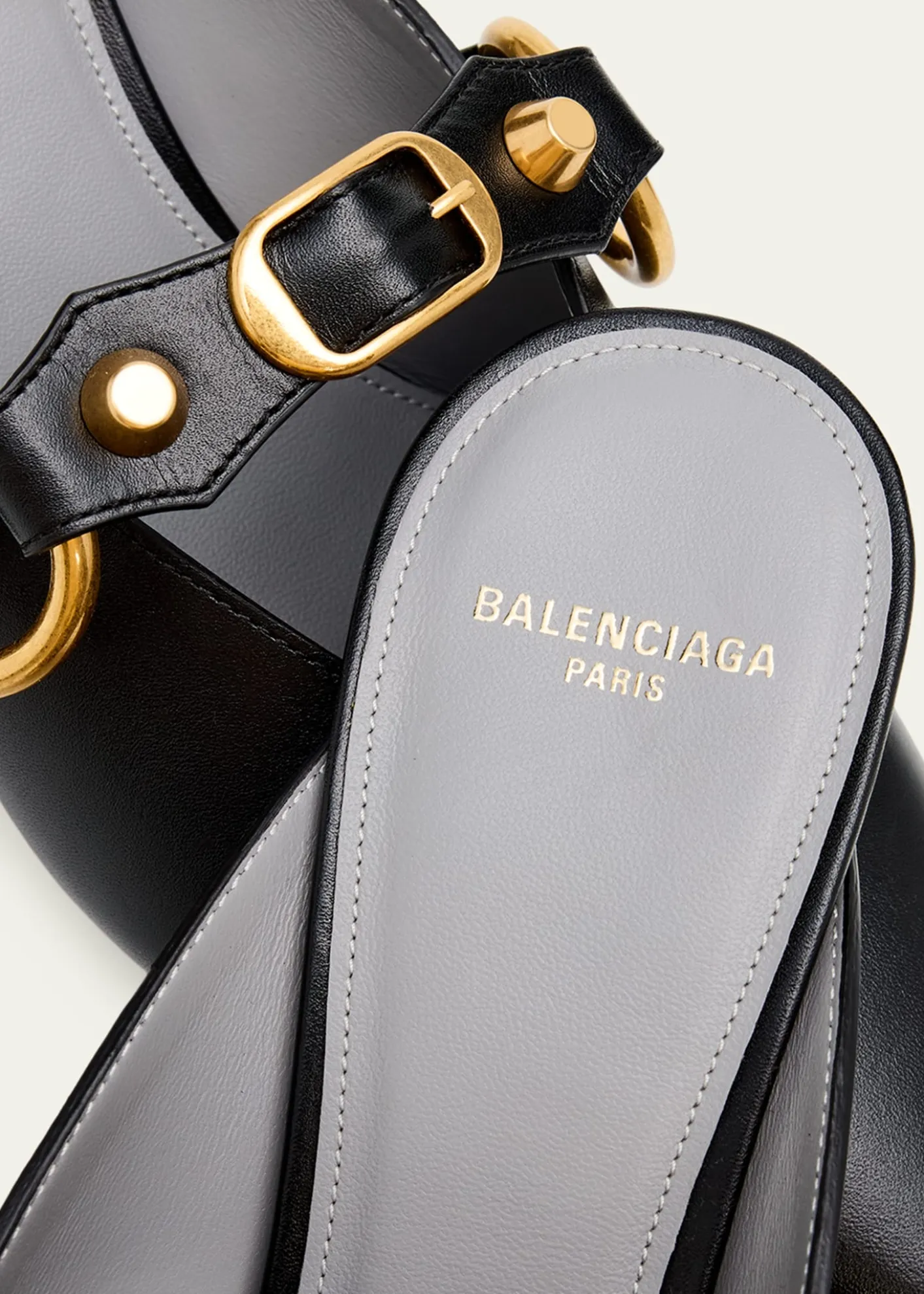 Balenciaga45mm City Leather Mules