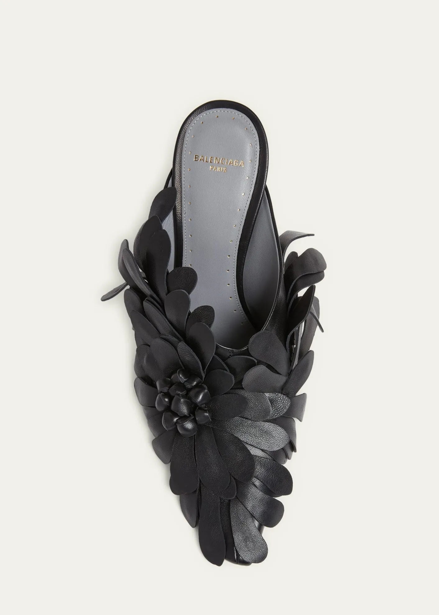 Balenciaga90mm Flowers Leather Mule Pumps
