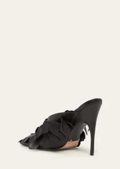 Balenciaga90mm Flowers Leather Mule Pumps