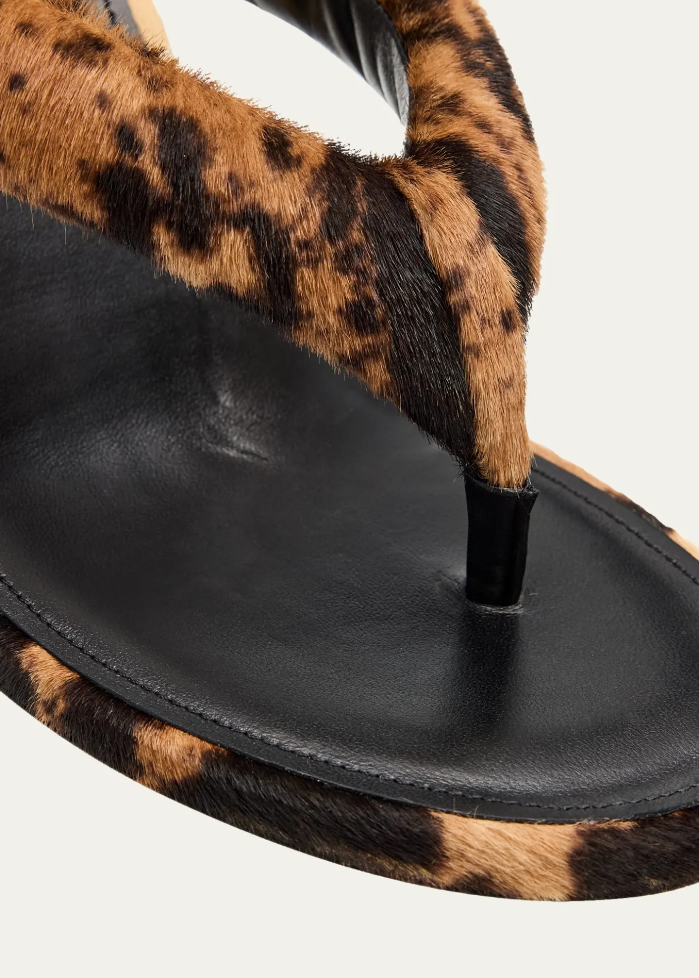 Balenciaga90mm Gaeta Calf Hair Wedge Thong Sandals