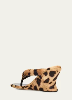 Balenciaga90mm Gaeta Calf Hair Wedge Thong Sandals