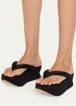 Balenciaga90mm Gaeta Satin Platform Thong Sandals