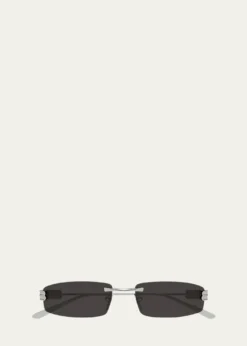 Balenciaga62mm Metal Rectangular Sunglasses